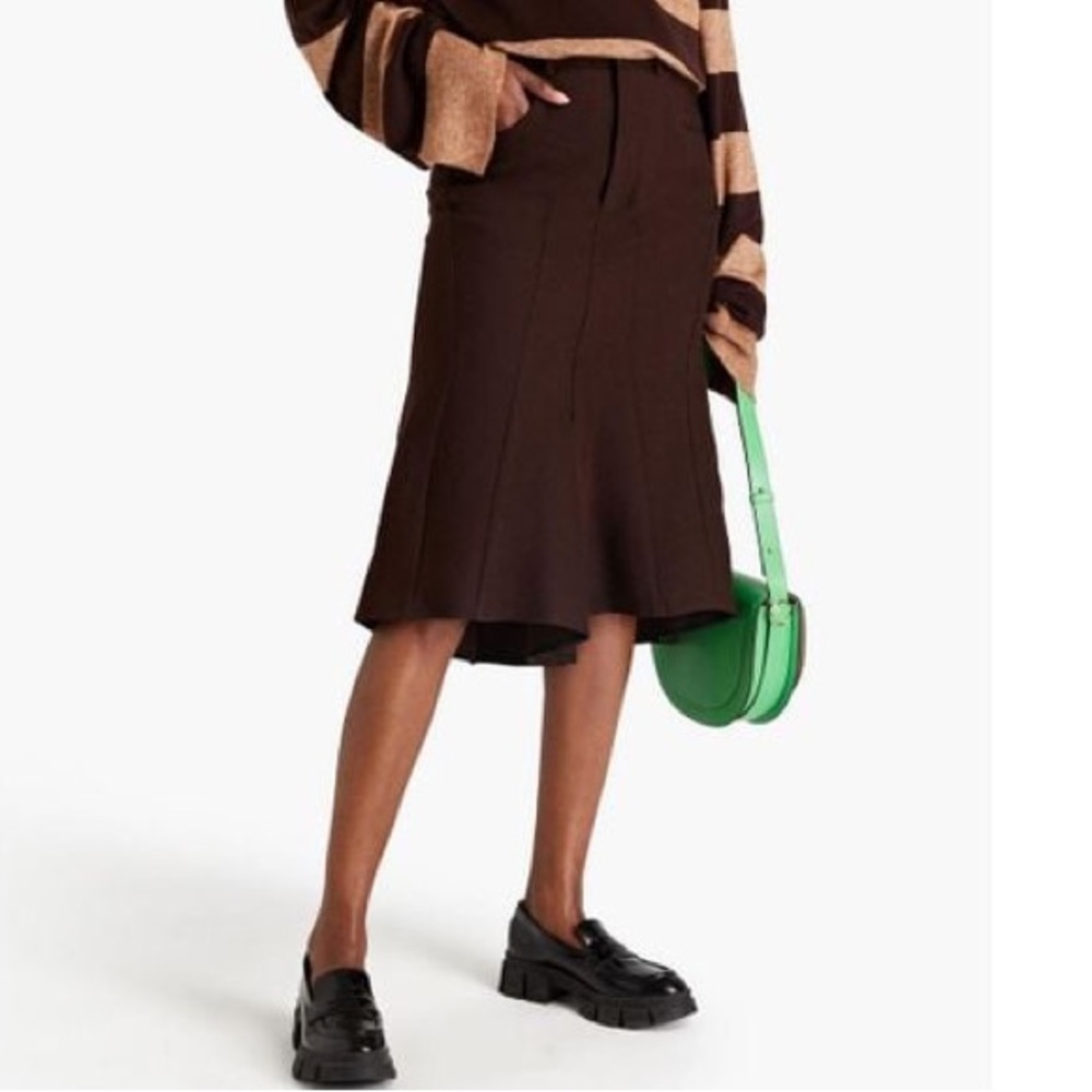 PETAR PETROV Fluted Wool And Linen-blend Culottes
